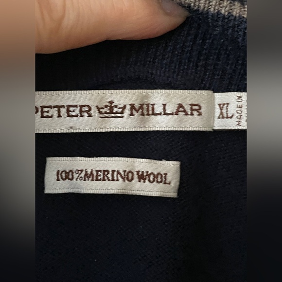 Peter Millar navy blue half-zip sweater - Picture 5 of 8